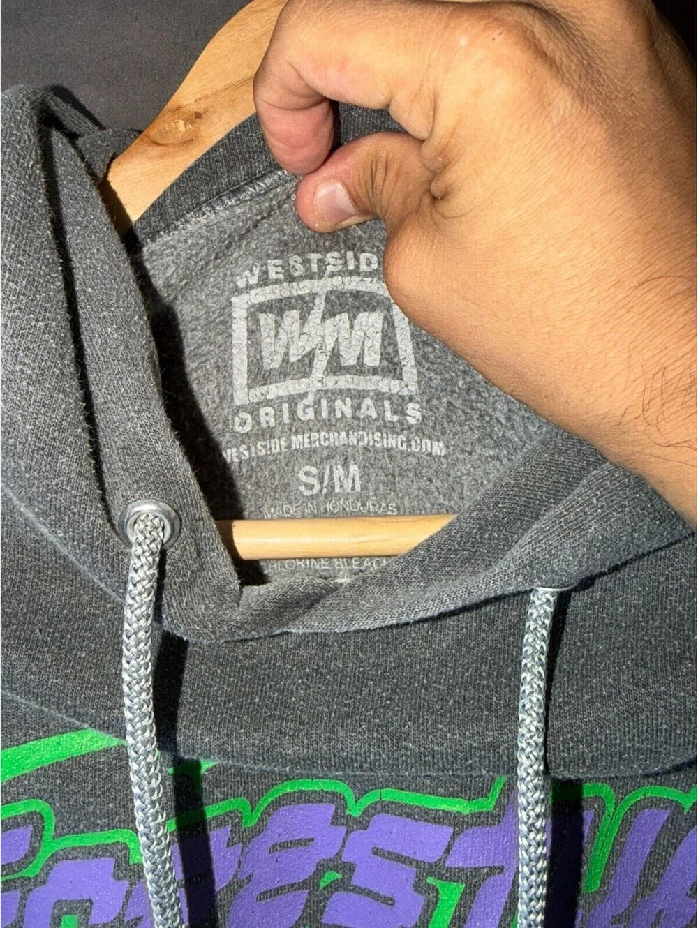Freestyle Moto‑X Hoodie S/M Gray Racing Crew Westside Originals Graphic Sweatshi